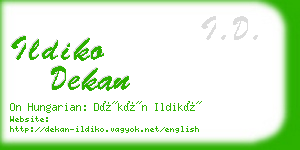 ildiko dekan business card